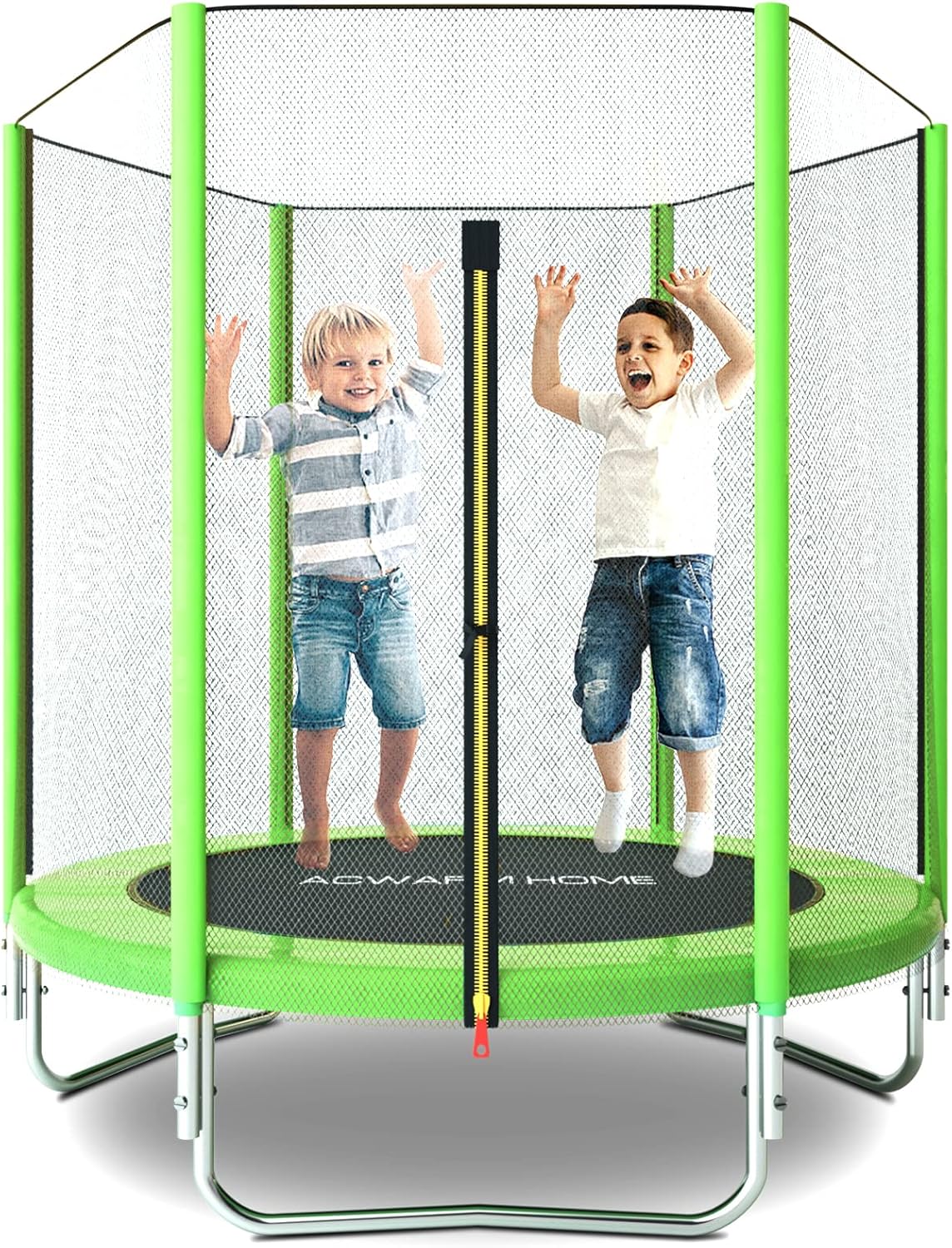 ACWARM HOME 6FT Trampoline for Kids with Safety Enclosure Net, Jumping Mat, Safety Pad, Mini Indoor or Outdoor Backyard Round Trampolines