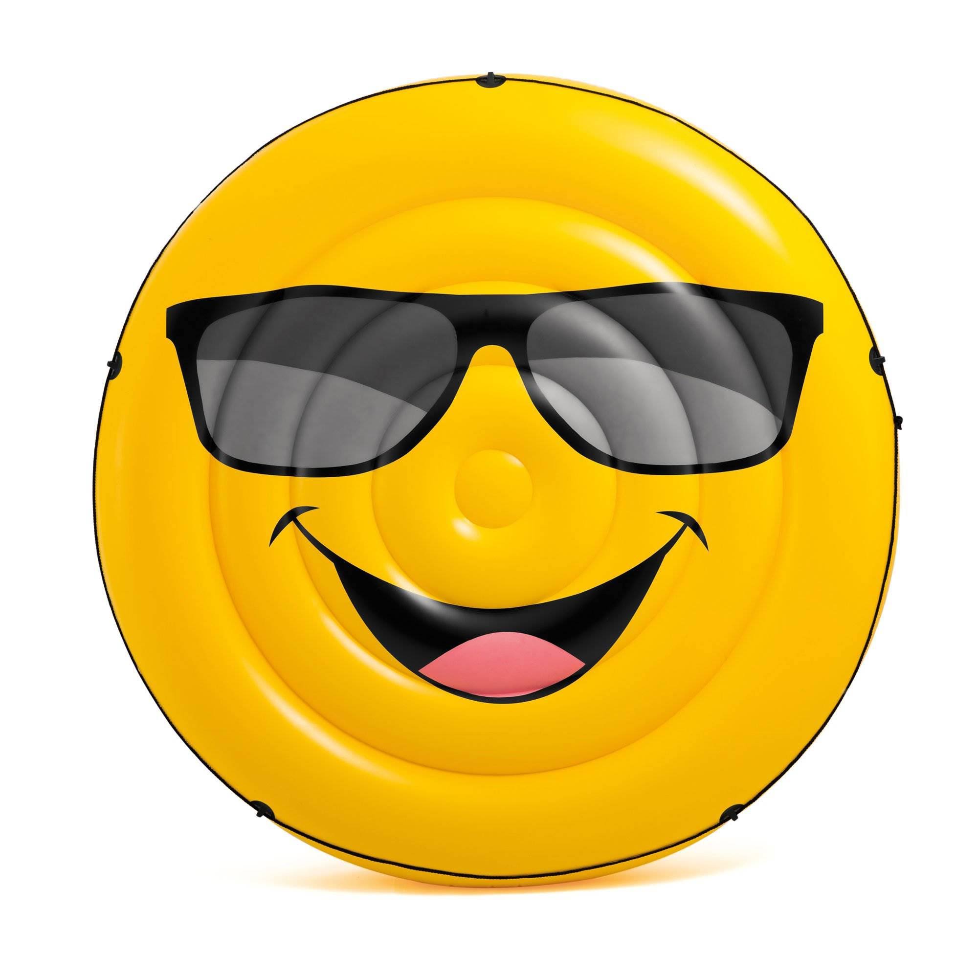 Intex Giant Inflatable Emoji Cool Guy Island Lounger Ride on Pool Float (6 Pack)