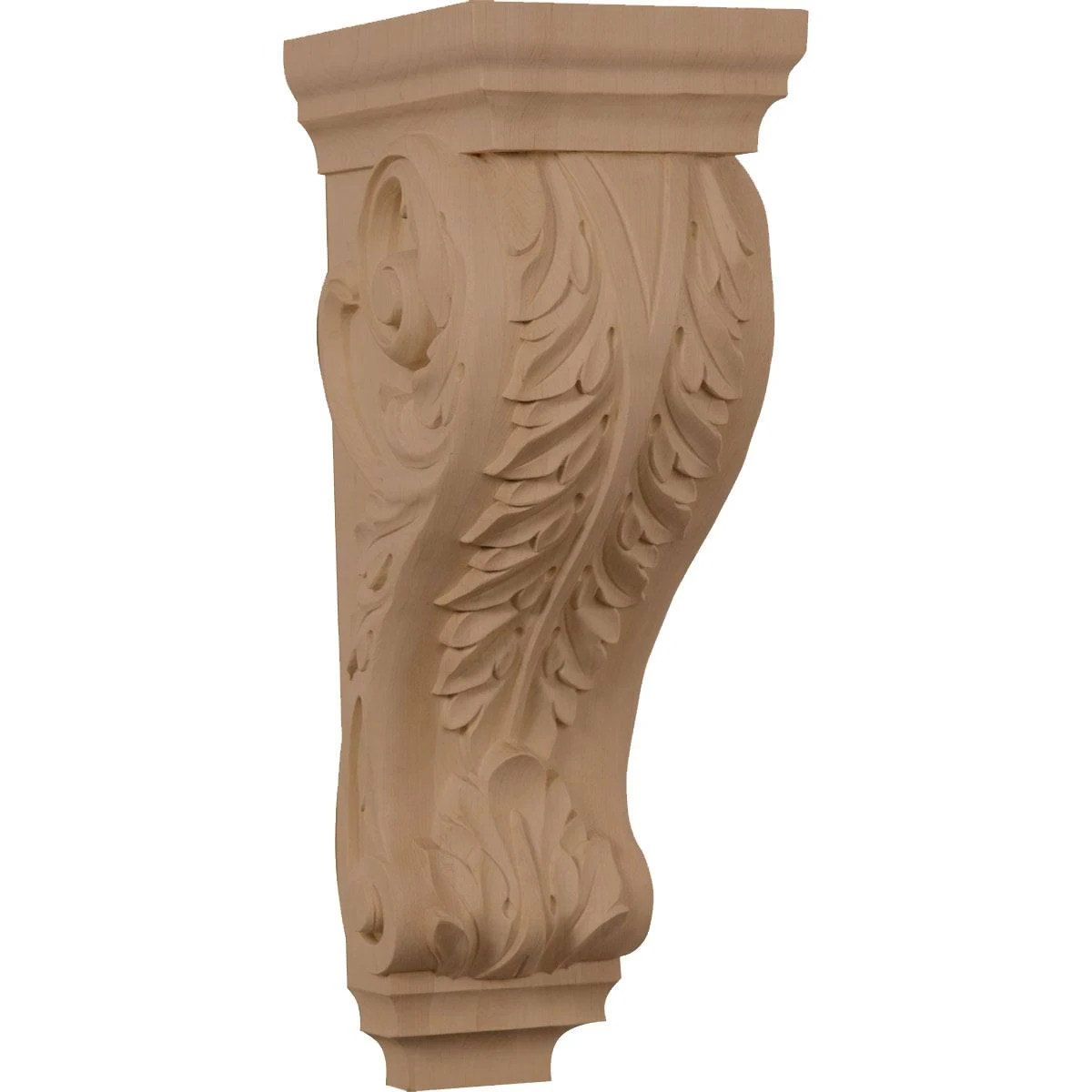 Ekena Millwork CORW06X08X18ACAL 6x22W x 7 1/2x22D x 18x22H Extra Large Acanthus Wood Corbel, Alder
