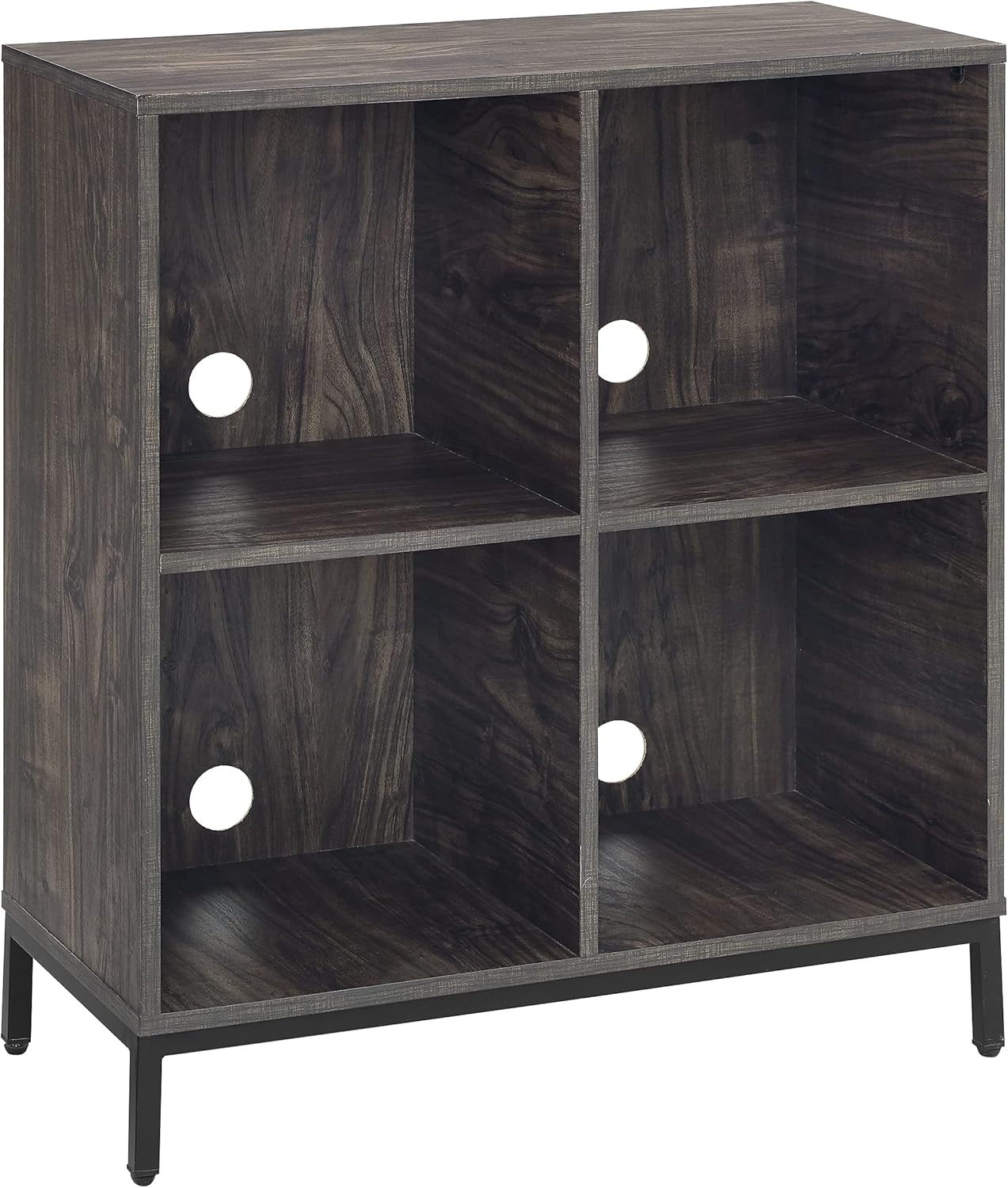 Crosley Furniture Jacobsen Record Storage Cube Bookcase, Brown Ash