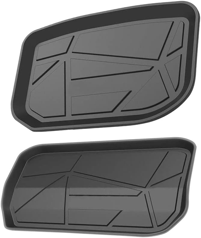Meicke Front Trunk mat & Rear Trunk Mat Compatible with Tesla Model y 2022 2021 2020 All- Weather All-Weather Rubber Protector Black Mats