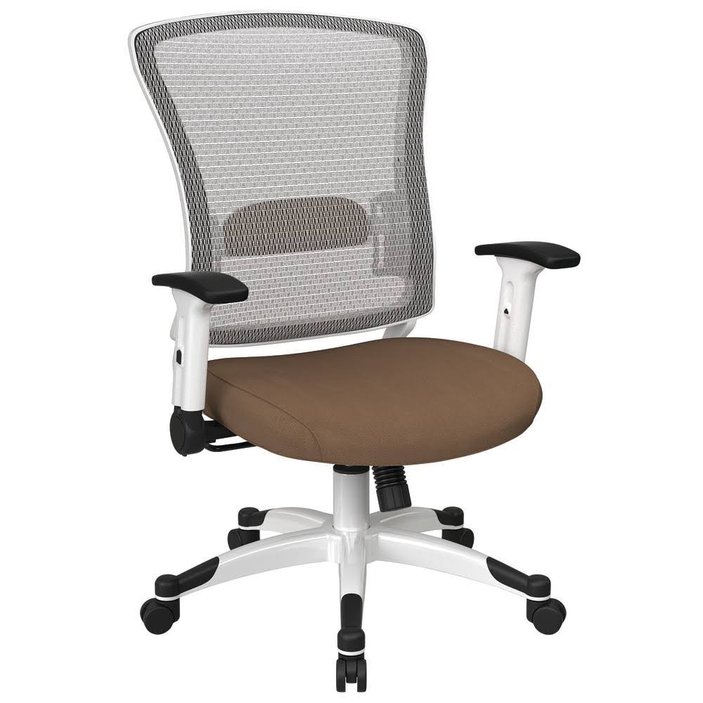 Office Star Space Seating Mesh Mid Back Chair Taupe/White