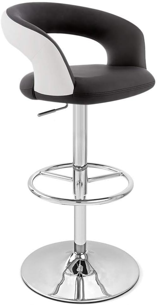 Black Monza Adjustable Height Swivel Armless Bar Stool