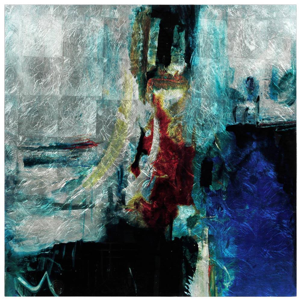 Empire Art Direct Interplay Abstract Frameless REVERSE Printed Tempered Art Glass with Silver Leaf