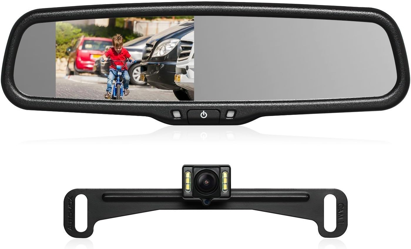 AUTO-VOX T2 Backup Camera for Car/Trucks,OEM Look Rear View Mirror Camera Monitor with IP68 Waterproof Back Up Camera,Super Night Vision for Vehicle Reversing