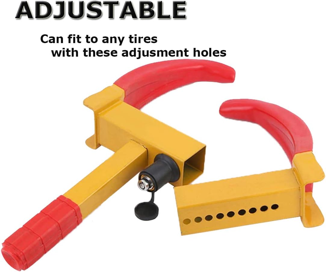 VaygWay Tire Clamp Wheel Lock- 2 Pack Metal Boot Stabilizer -Anti Theft Wheel Chock Lock Car Trailer Wheel-Security Travel Locking Claw Auto- Camper Car Van Truck SUV fits