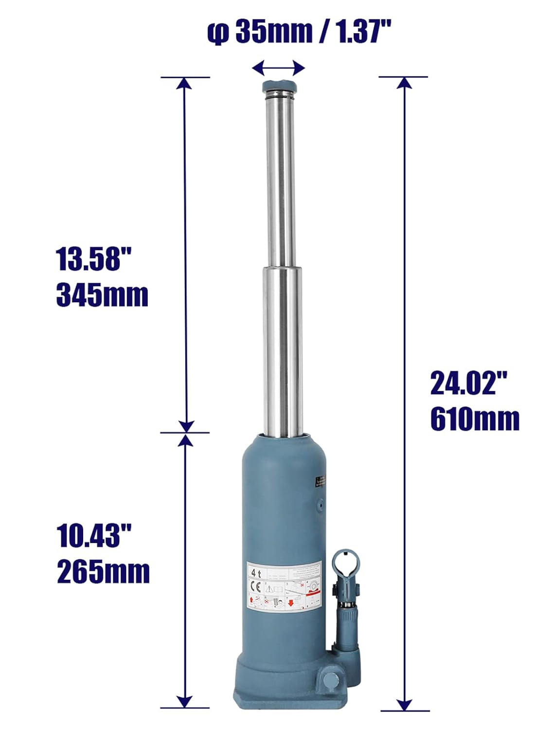BAOSHISHAN 4 Ton Bottle Jack 10-5/8