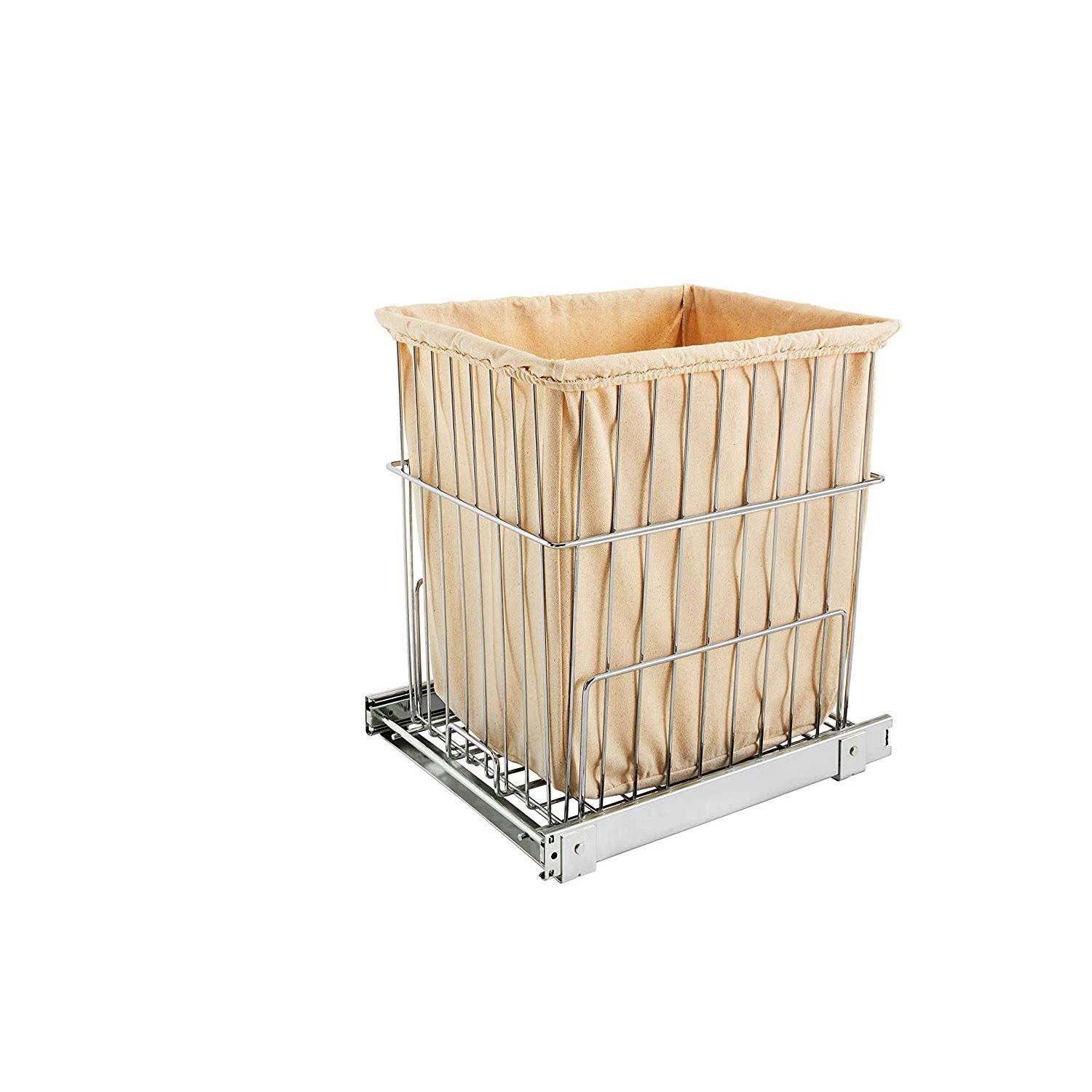 Rev A Shelf HRV-1520 S CR Wire Pullout Cabinet Laundry Hamper Basket (2-Pack)