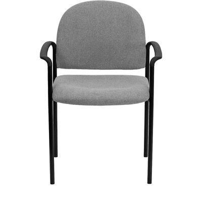 23.75x22 W Stackable Fabric Seat Waiting Room Chair with Metal Frame Flash Furniture Seat Color: Gray, Arms Included: with Arms