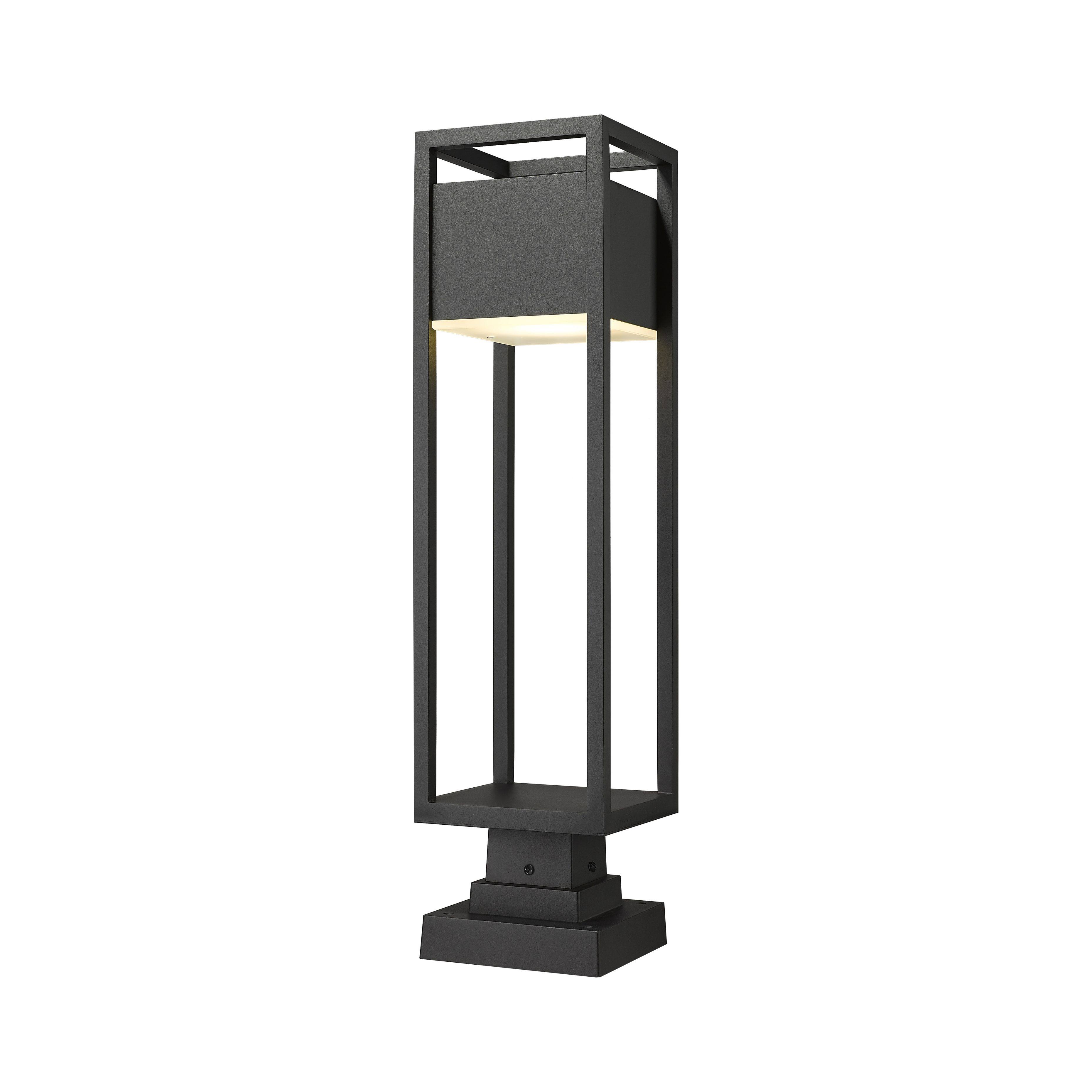 Z-Lite 1 Light Outdoor Pier Mounted Fixture 585PHBS-SQPM-BK-LED, Black