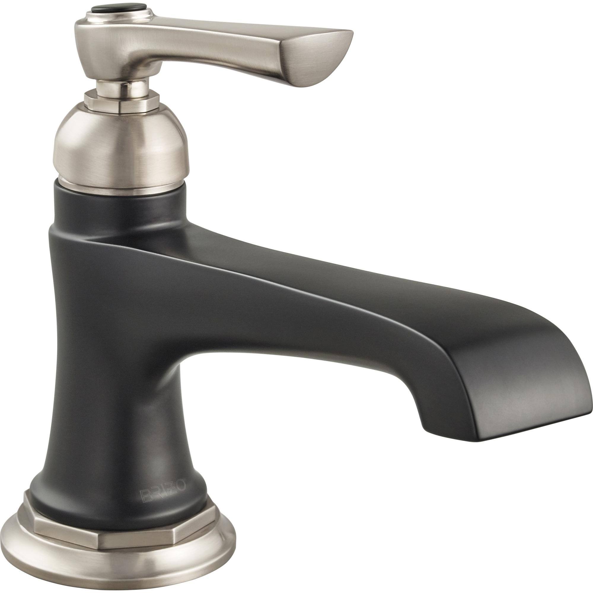Brizo 65060LF-NKBL Luxe Nickel/Matte Black Rook Single Handle Single Hole Lavatory Faucet