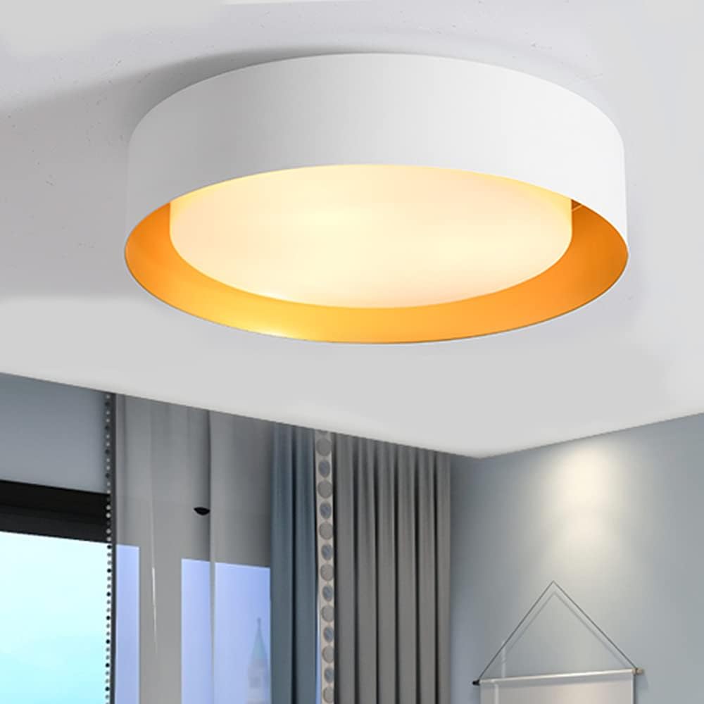 Goomavi Modern Flush Mount Ceiling Light,Minimalist Metal Black and Gold Finish Close to Ceiling Light Fixtures,Round Shape Ceiling Lighting Lamp for Bedroom,Entry, Hallway,Balcony, Bathroom(11.81'')