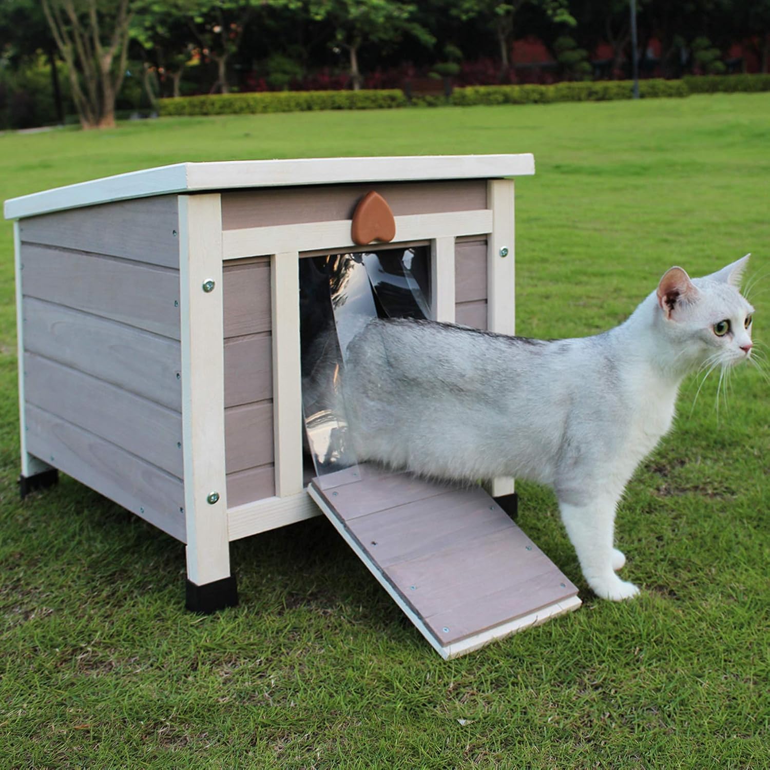 HiCaptain Cat Shelter Cat House Ourdoor Rabbit Hutch Bunny Cage Pack of 2