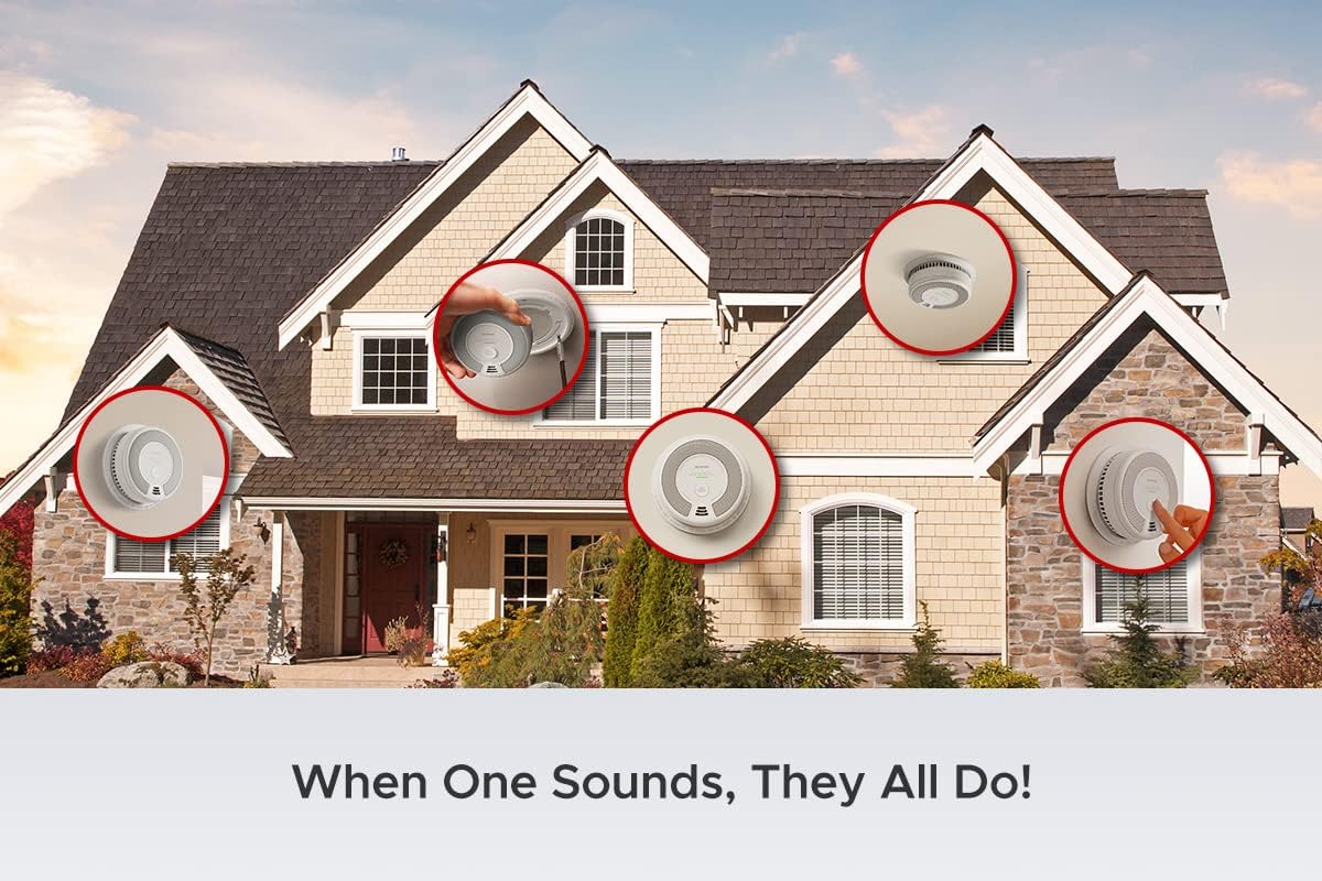 X-Sense Wireless Interconnected Combination Smoke and Carbon Monoxide Detector, 10-Year Battery Powered Fire and CO Alarm, SC06-W, Pack of 6