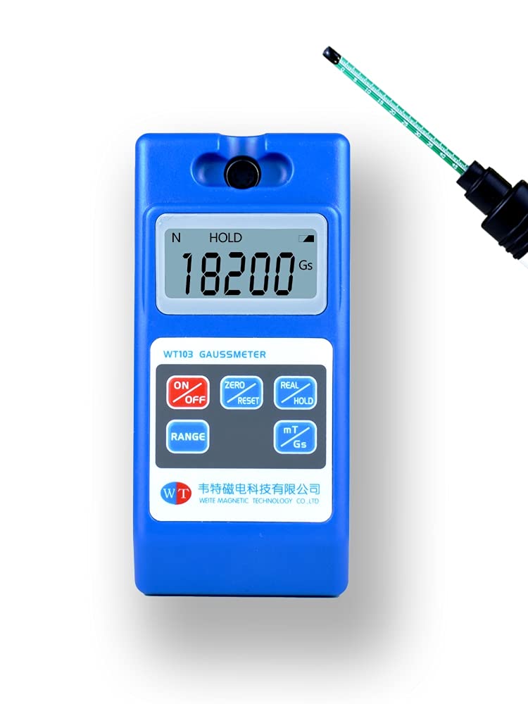 Devonian Tesla Tester Gauss Meter Surface Magnetic Field Tester, Blue