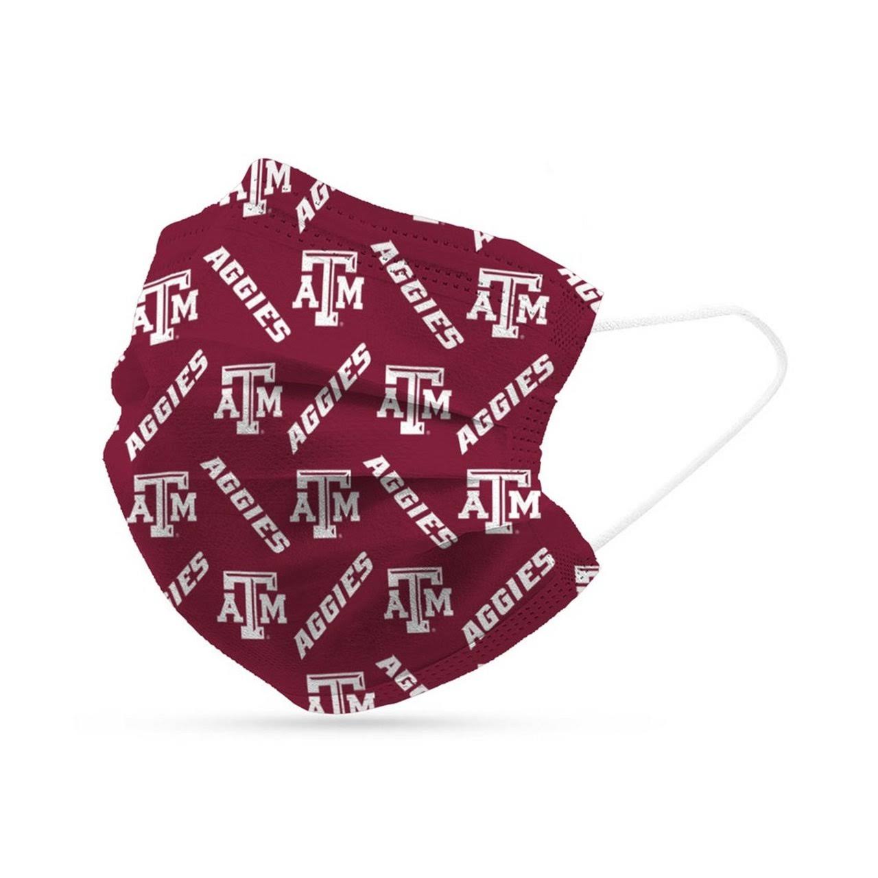 Logo Brands Texas Au0026M Aggies Face Mask Disposable 6 Pack