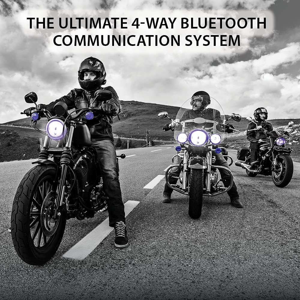 Cardo FRC4P001 - FREECOM 4 Plus Motorcycle 4-Way Bluetooth Communication System Headset - Black, Single Pack
