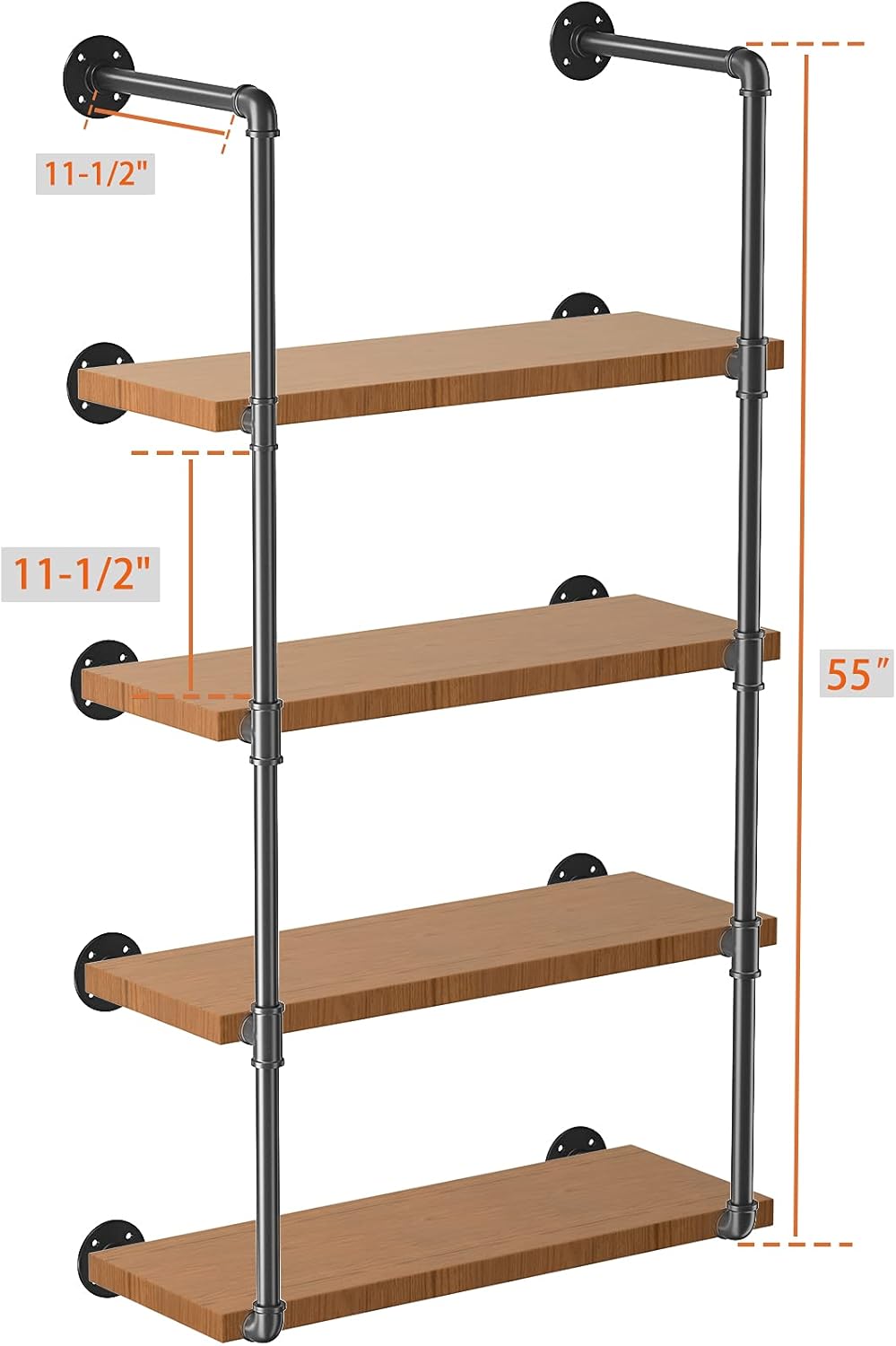 LuckIn Pipe Shelving Kit for DIY 55