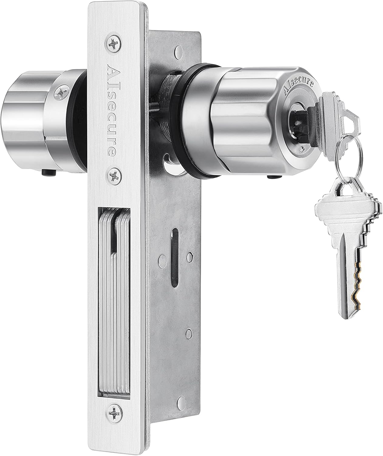 Twist-to-Lock Storefront Door Lock keyless by a Simple Twist with Anti-mislock Button,Backset 31/32