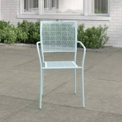 Zipcode Design Karoline Stacking Patio Dining Chair Finish: Sky Blue