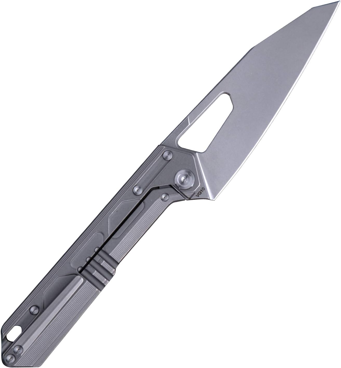 TACRAY Folding Portable Pocket Knife, Titanium Non-slip handle and Super Sharp Stainless Steel Wide Blade with Pocket Clip Camping Daily Knife Liner Lock