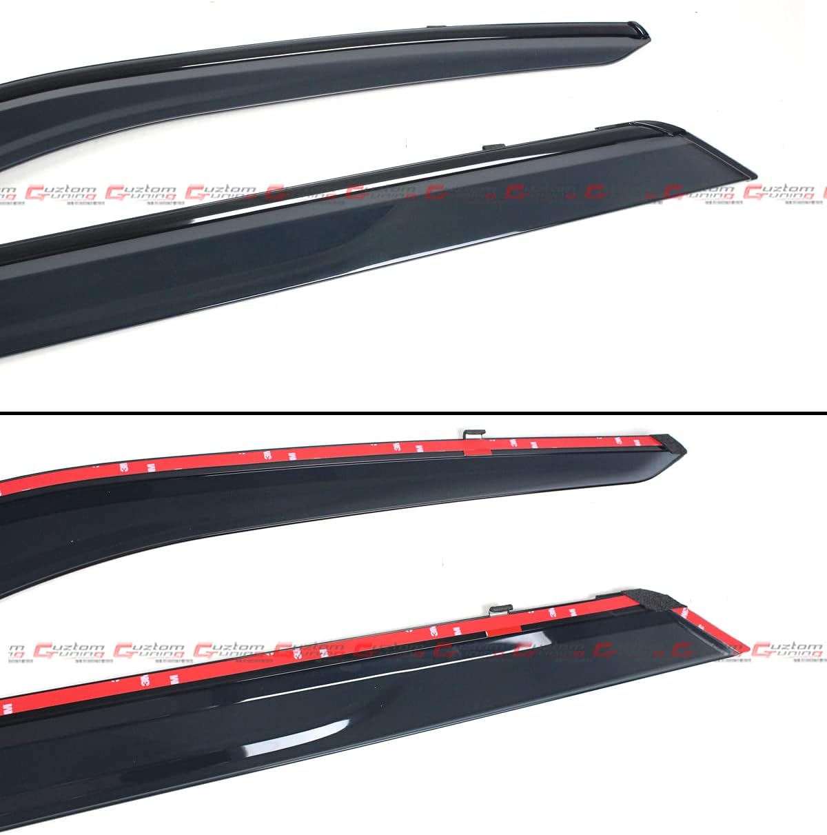 Premium Black Trim Clip-on Window Visor Rain Guard Deflector Compatible with 2020-2021 Ford Explorer