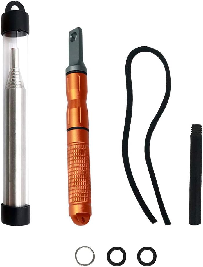 XINISI Emergency Magnesium Weatherproof Flint Fire Starter Aluminum Alloy Waterproof, Including Replaceable Magnesium Rod, Stainless Steel fire Tube