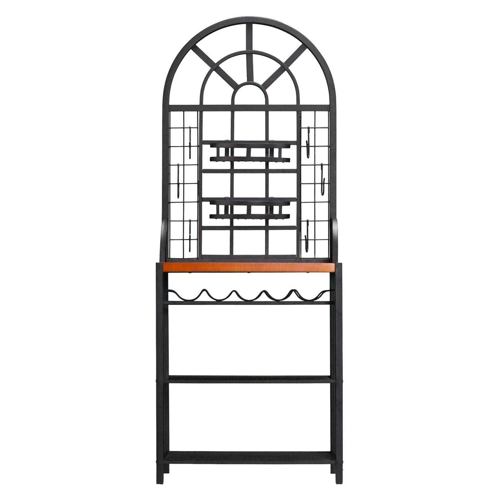 Southern Enterprises Dome Bakers Rack with Wine Storage