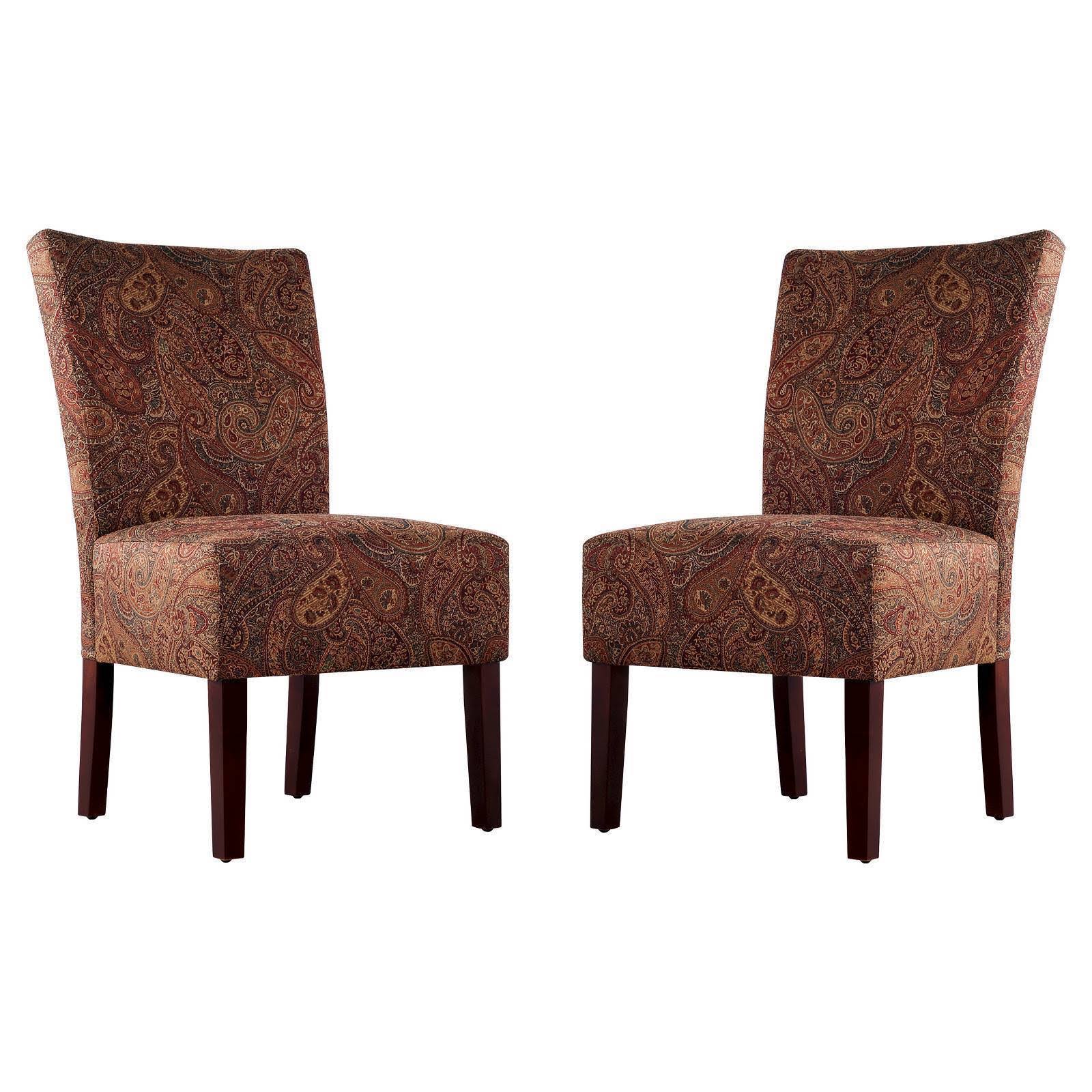 Dennis Armless Chairs 2 Pack Paisley Handy Living