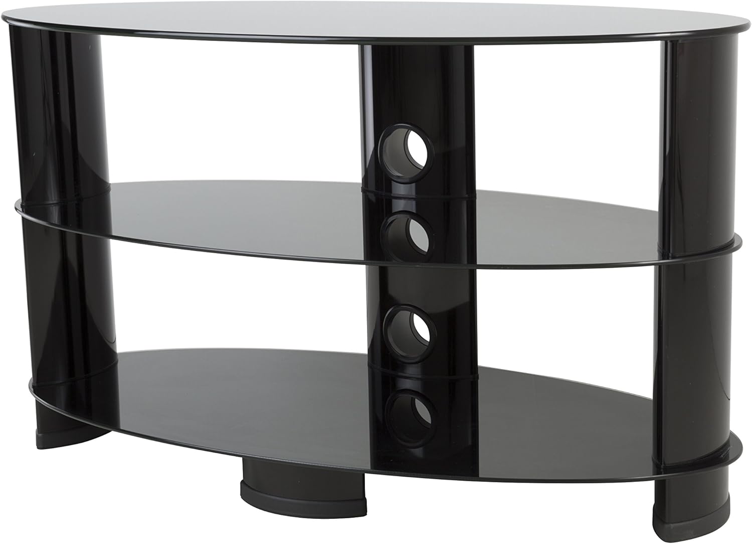 AVF OVL850BB-A TV Stand with Glass Shelves for TVs up to 42 Inch, Black, Small