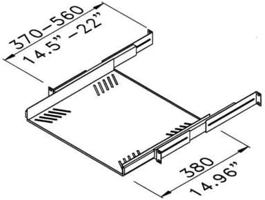 Penn Elcom R1290/1U Sliding Rack Tray (Audio, AV, IT, DJ) Equipment Shelf for 1 Rack Space up to 15 Inch Deep Pack of 2