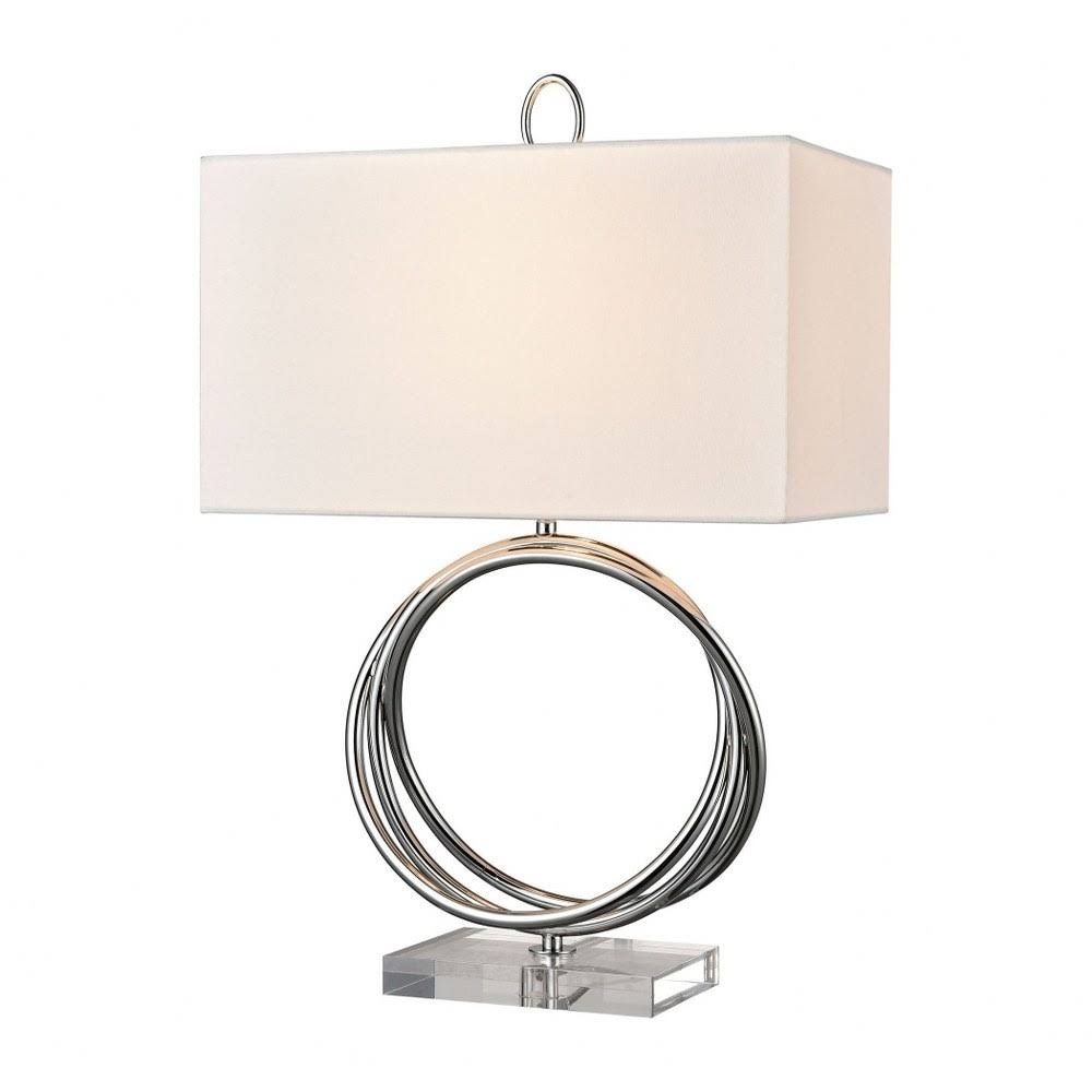 1 Light Table Lamp Chrome/Clear Finish with Rectangle Hardback Shade - 2499-BEL-4547630 - Bailey Street Home