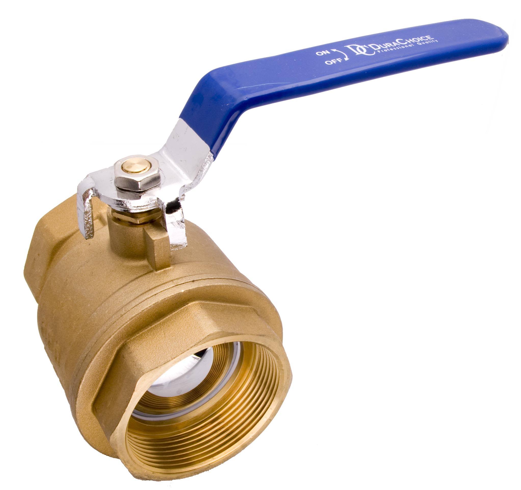 DuraChoice 3x22 Brass Ball Valve - Full Port 600WOG for Water, Oil, and GAS with Blue Handle