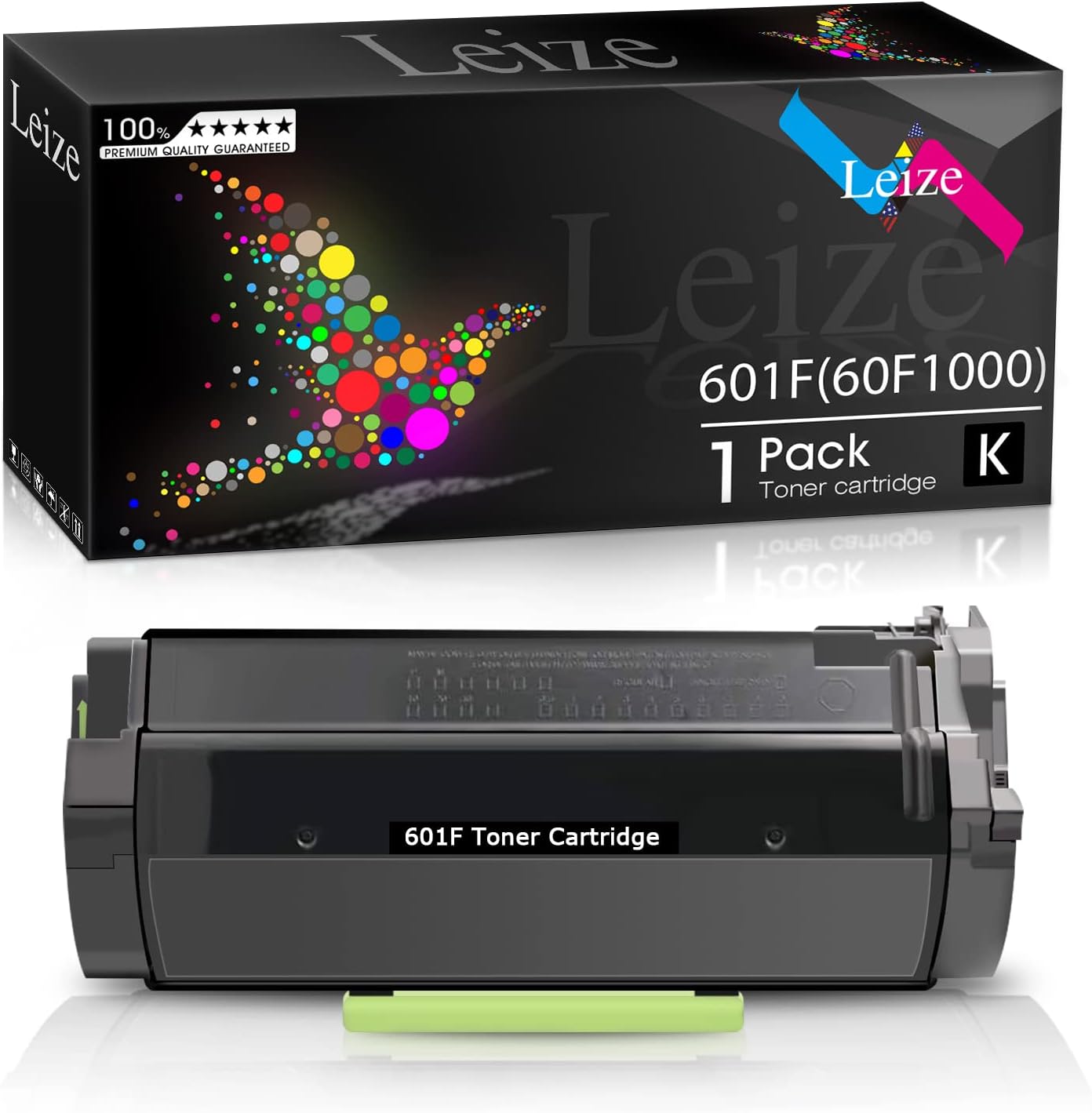 Leize Compatible Toner Cartridge Replacement for Lexmark 60F1000 60F1H00 601H 601 High Yield use for MX310DN MX410DE MX510DE MX511DE MX511DHE MX511DTE MX610DE MX611 Printers [Black, 1 Pack] Pack of 2