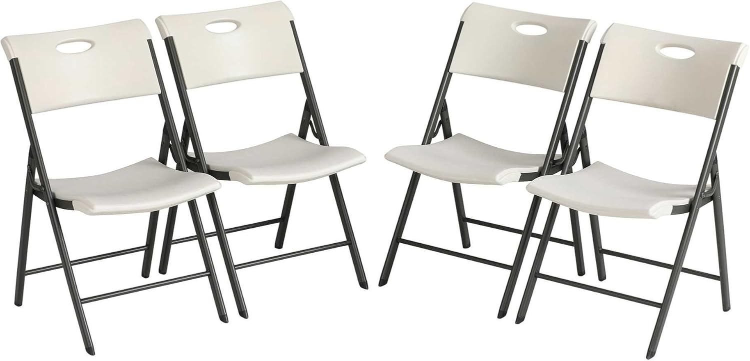 Lifetime Folding Chair, Contemporary - Pack of 4, Almond