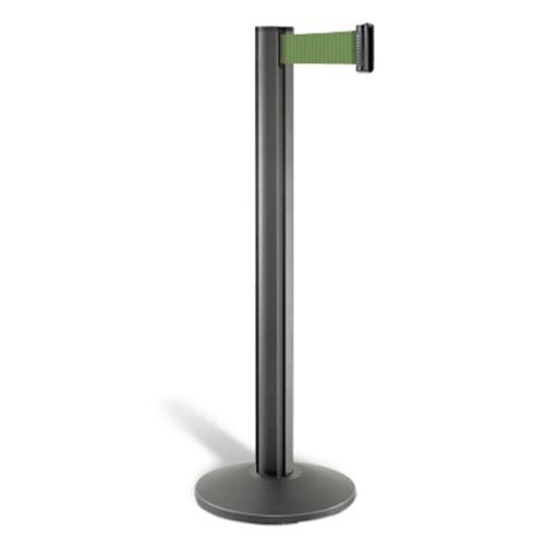 Lavi Industries 50-3100WB-OG Retractable Belt Stanchion, 13 ft. Olive
