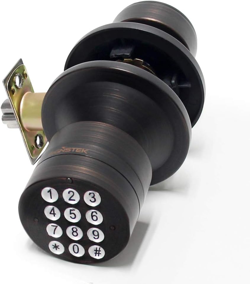 Signstek Digital Door Lock with Keypad - Electronic Door Knob for Keyless Entry - Oil Rubbed Bronze Pack of 2