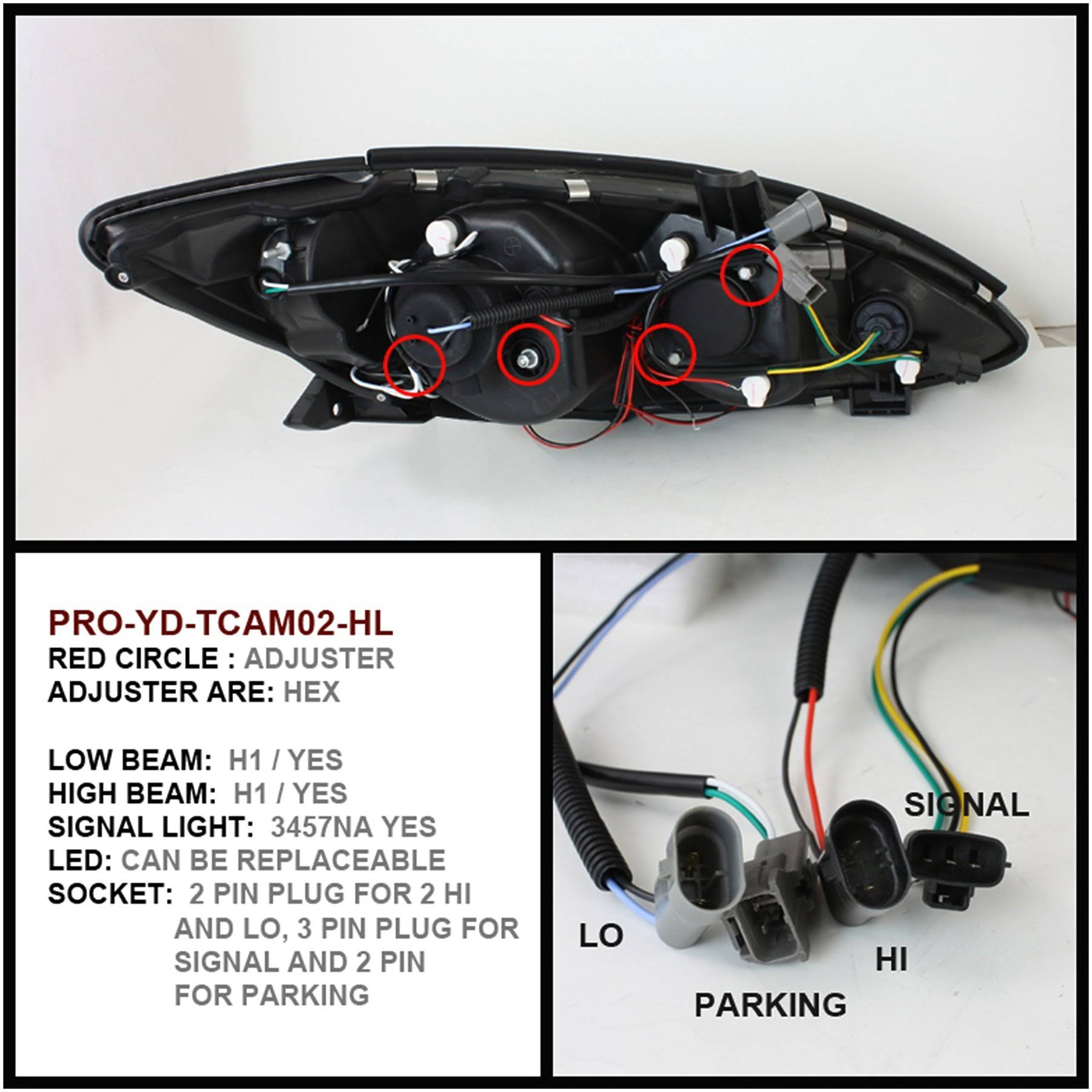 Spyder Toyota Camry (02-06) Halo Projector Headlights - Black