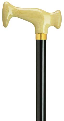 Harvy Old Ivory J Black Aluminum Cane