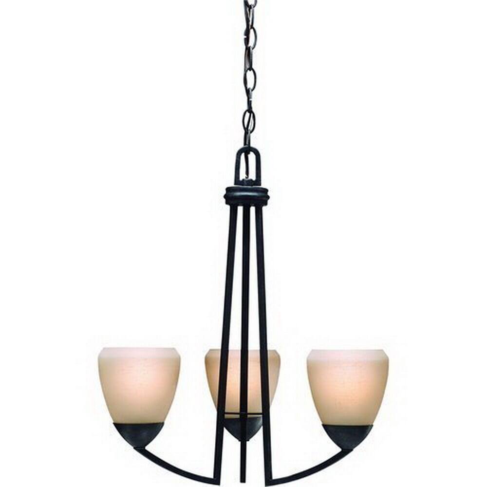 Kichler Distressed Black 3 Light Chandelier Orig 1967dbk