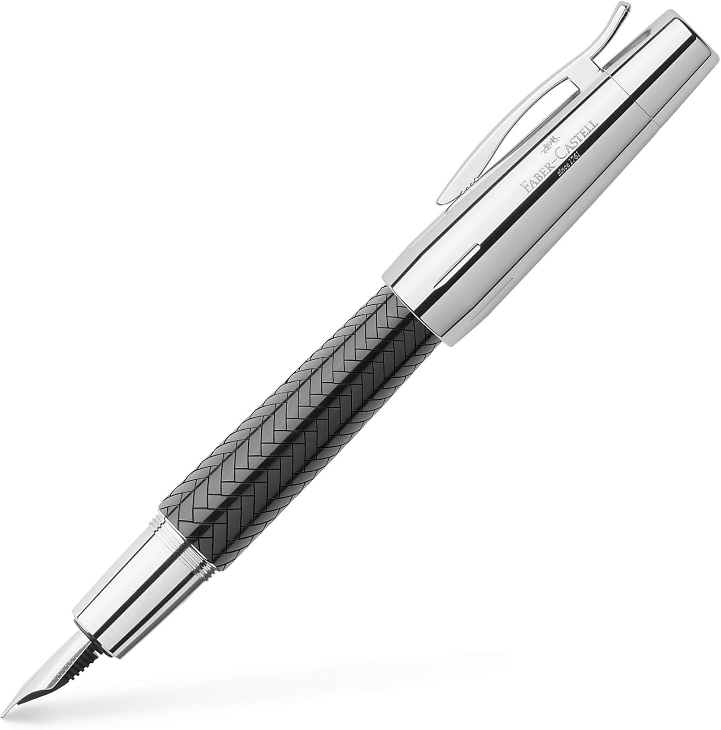 Faber-Castell e-motion Fountain Pen, Parquet Black - Broad