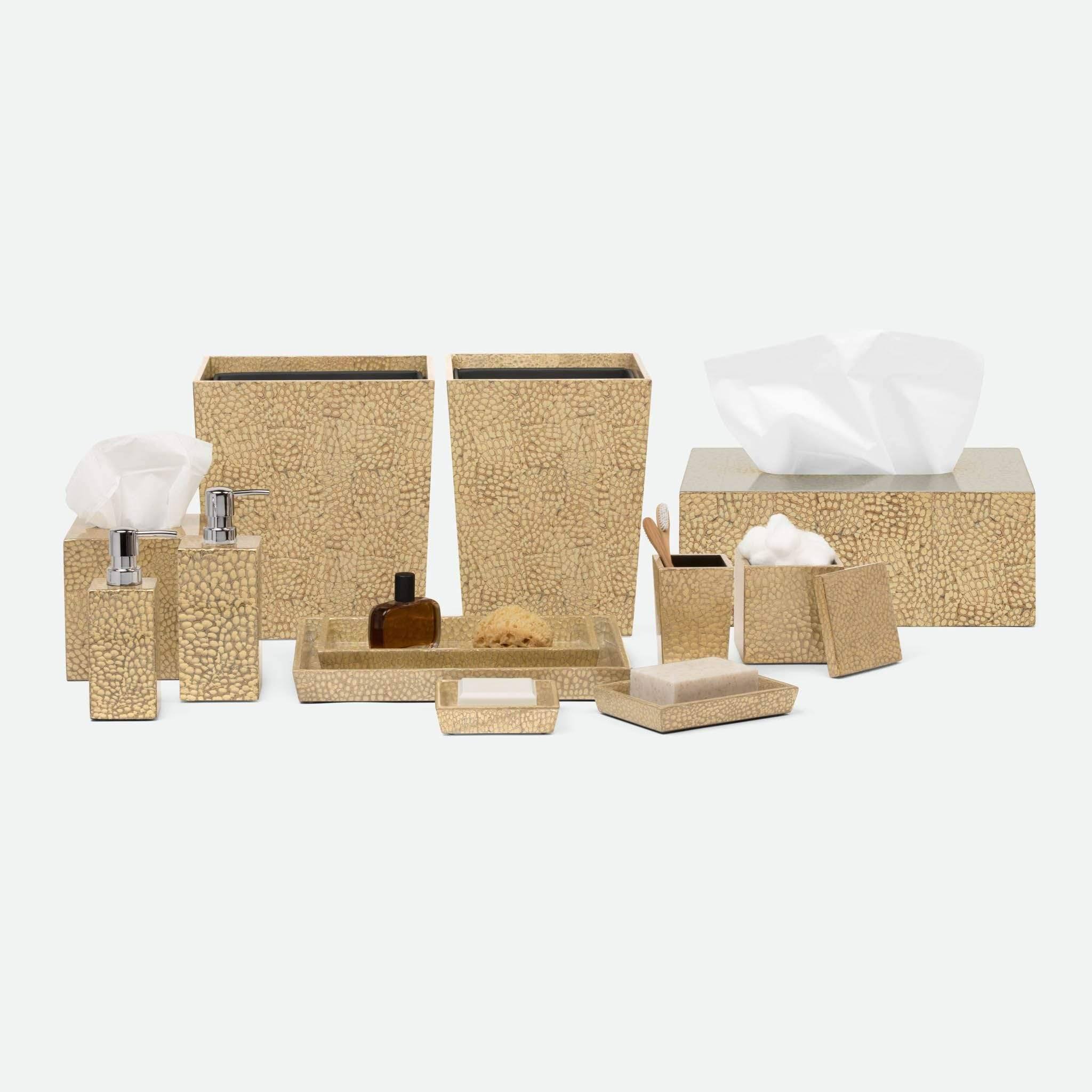 Pigeon Poodle Callas Gold Tissue Box Rectangular Straight Lacquered