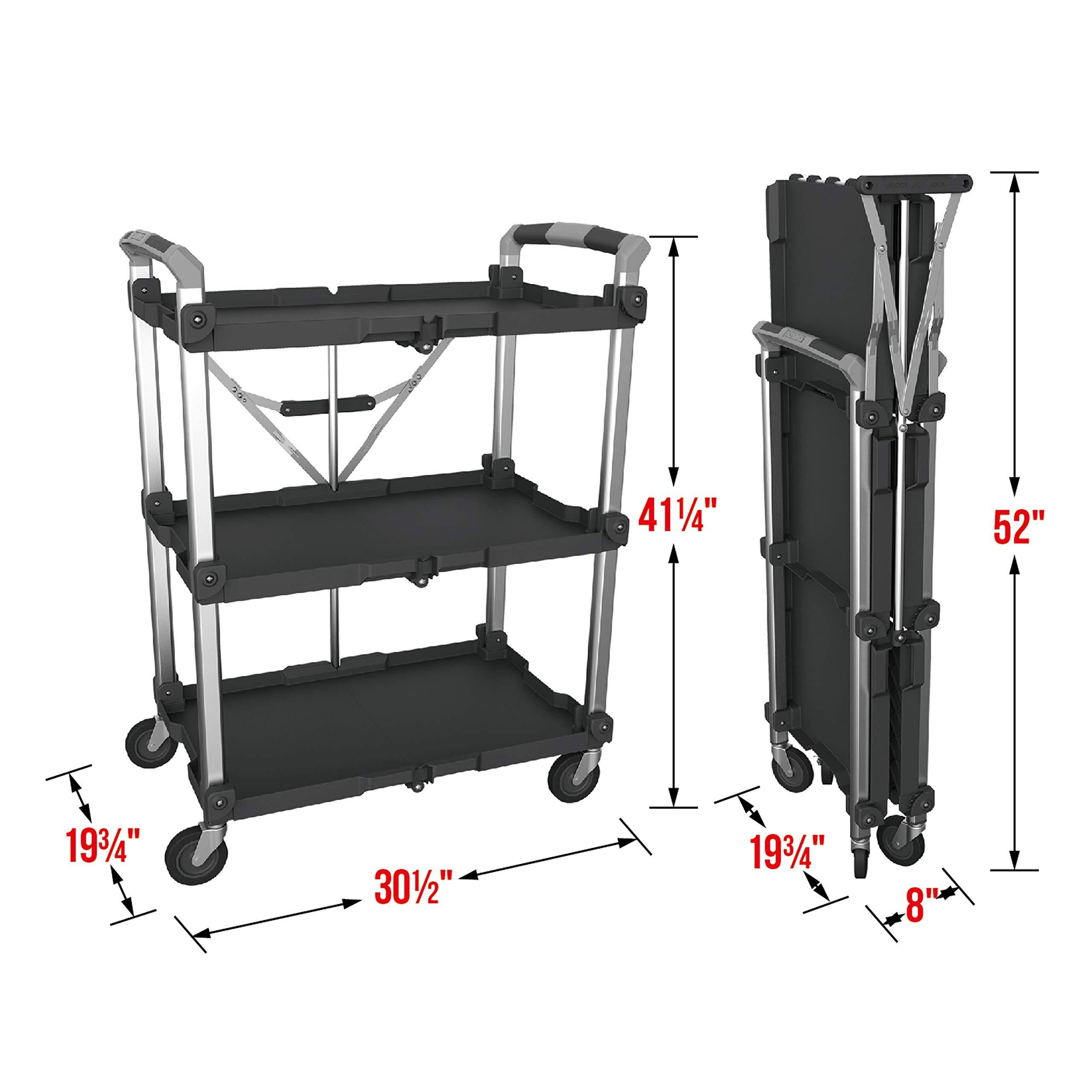 Olympia Tools 85-189 Pack N Roll XL Collapsible Storage Service Cart with Wheels