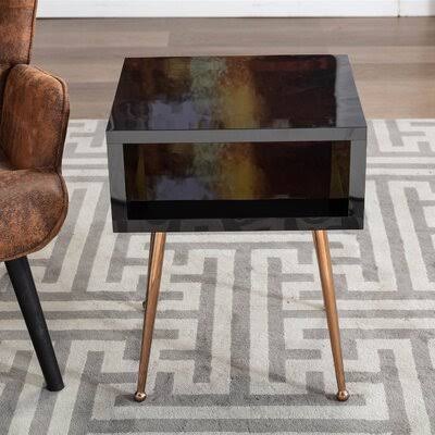 Mcfadden Stainless Steel Nightstand Wade Logan Color: Black