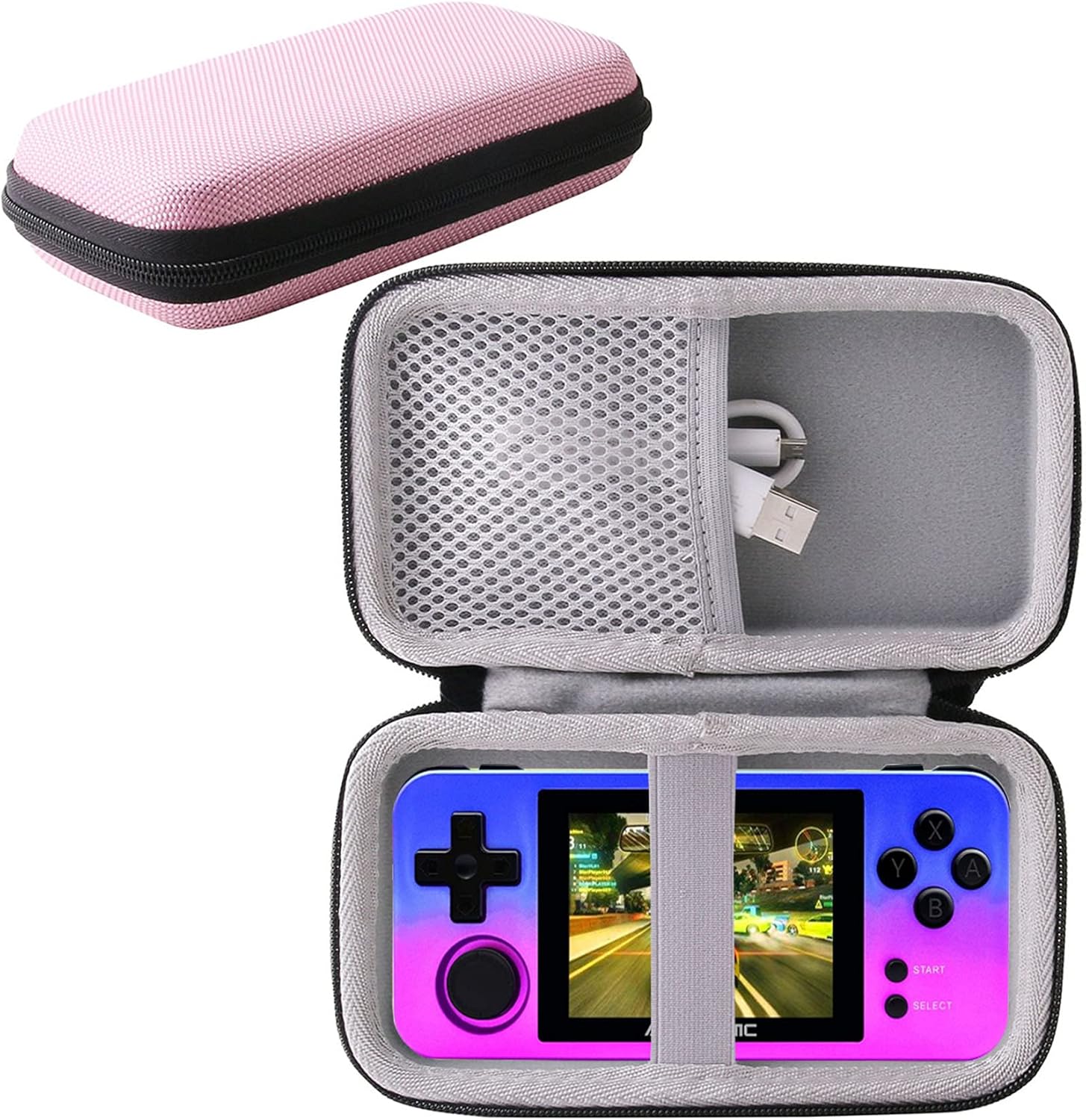 WERJIA Hard Carrying Case Compatible with RG280M Handheld Game Console (Pink) Pack of 2