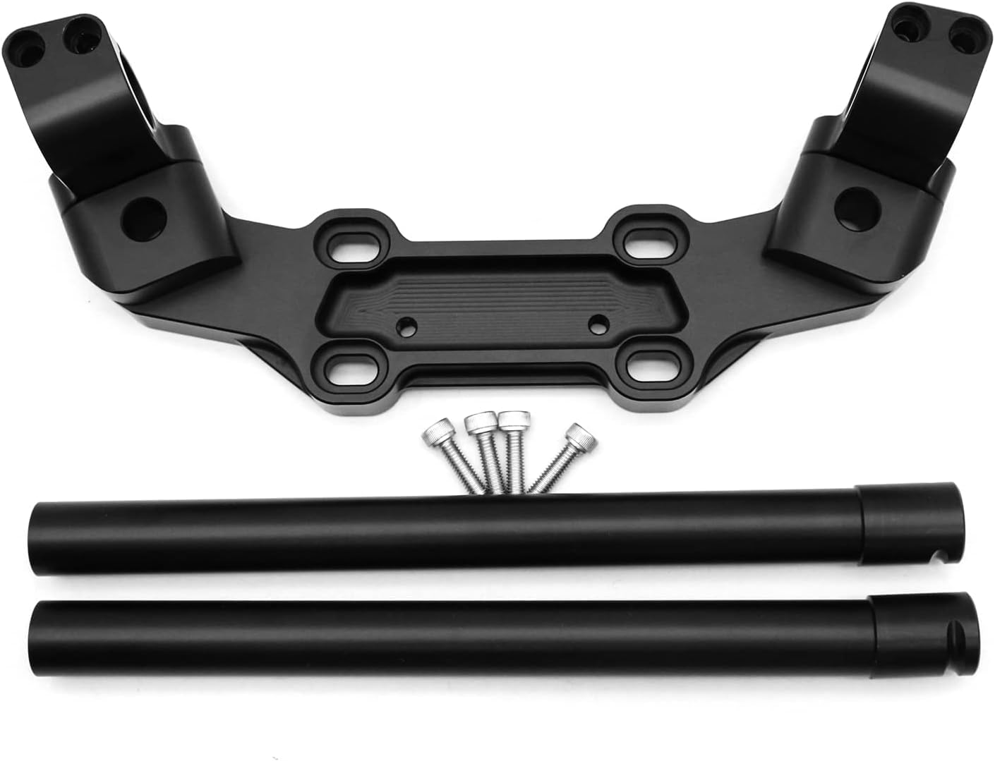 NBVLKH Motorcycle Black 22mm Adjustable Handlebar Clip on Clamp Mount Clip On Fork Handle Bars Adapter Separate Plate for Kawasaki Ninja 650R ER-6F ER6F 2006-2013