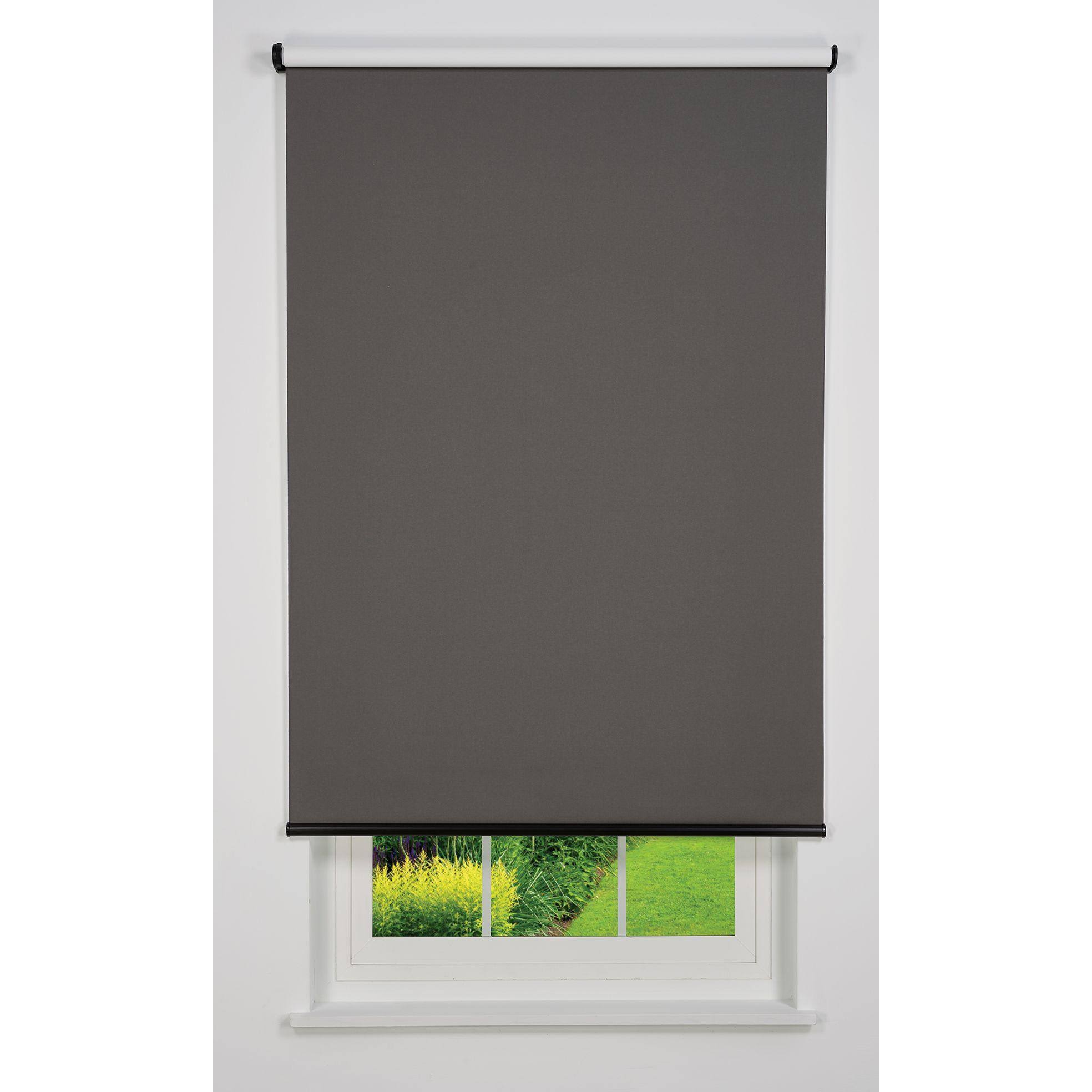 Linen Avenue Cordless Blackout Roller Shade, Dark Grey 37 W x 78 H