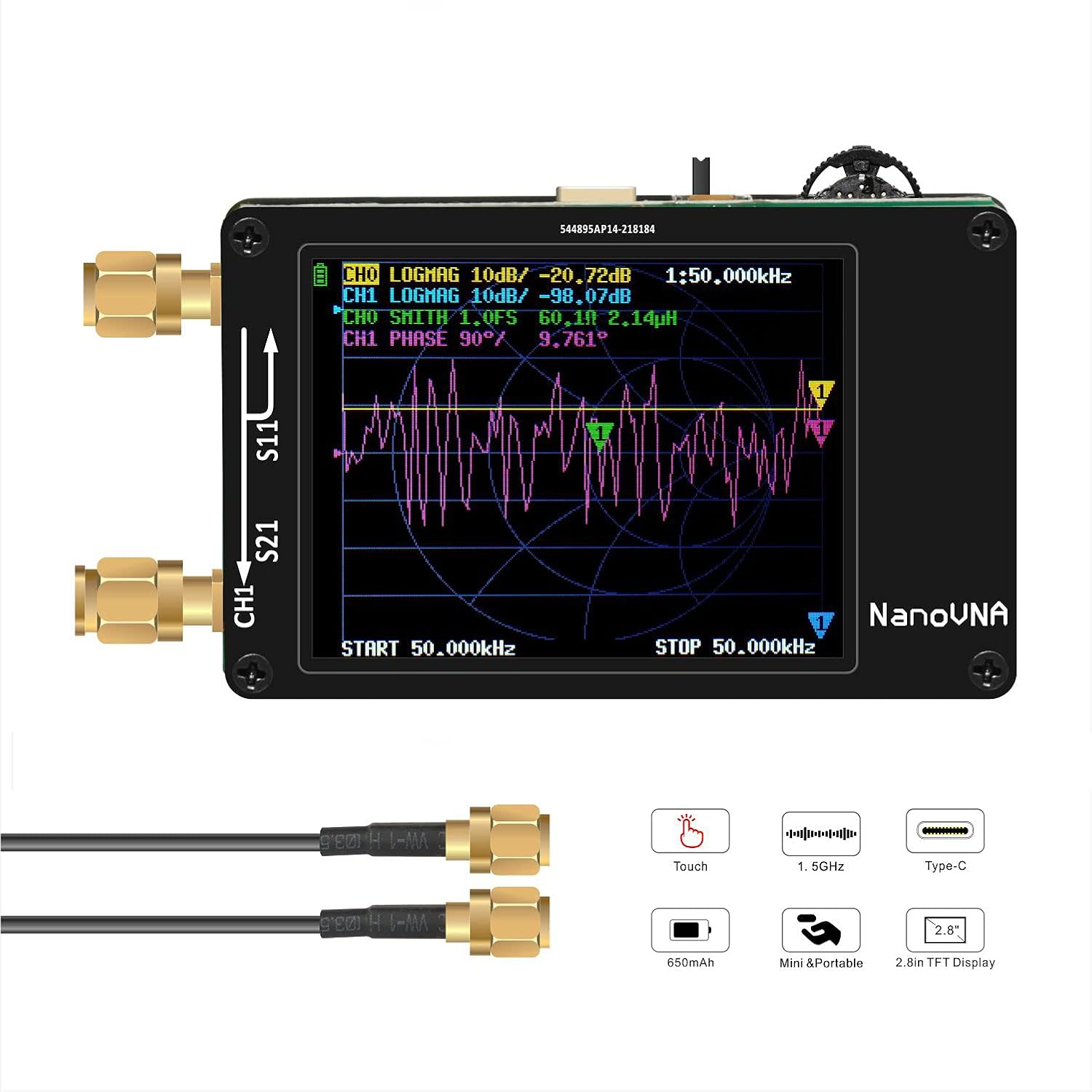 Tracking Source Rf Generator, 35-4400mhz Portable Spectrum Analyzer Spectrum Sweep Signal，Handheld Spectrum Analyzer Rf Power Meter W Software USB Convenient for Factory Electronic