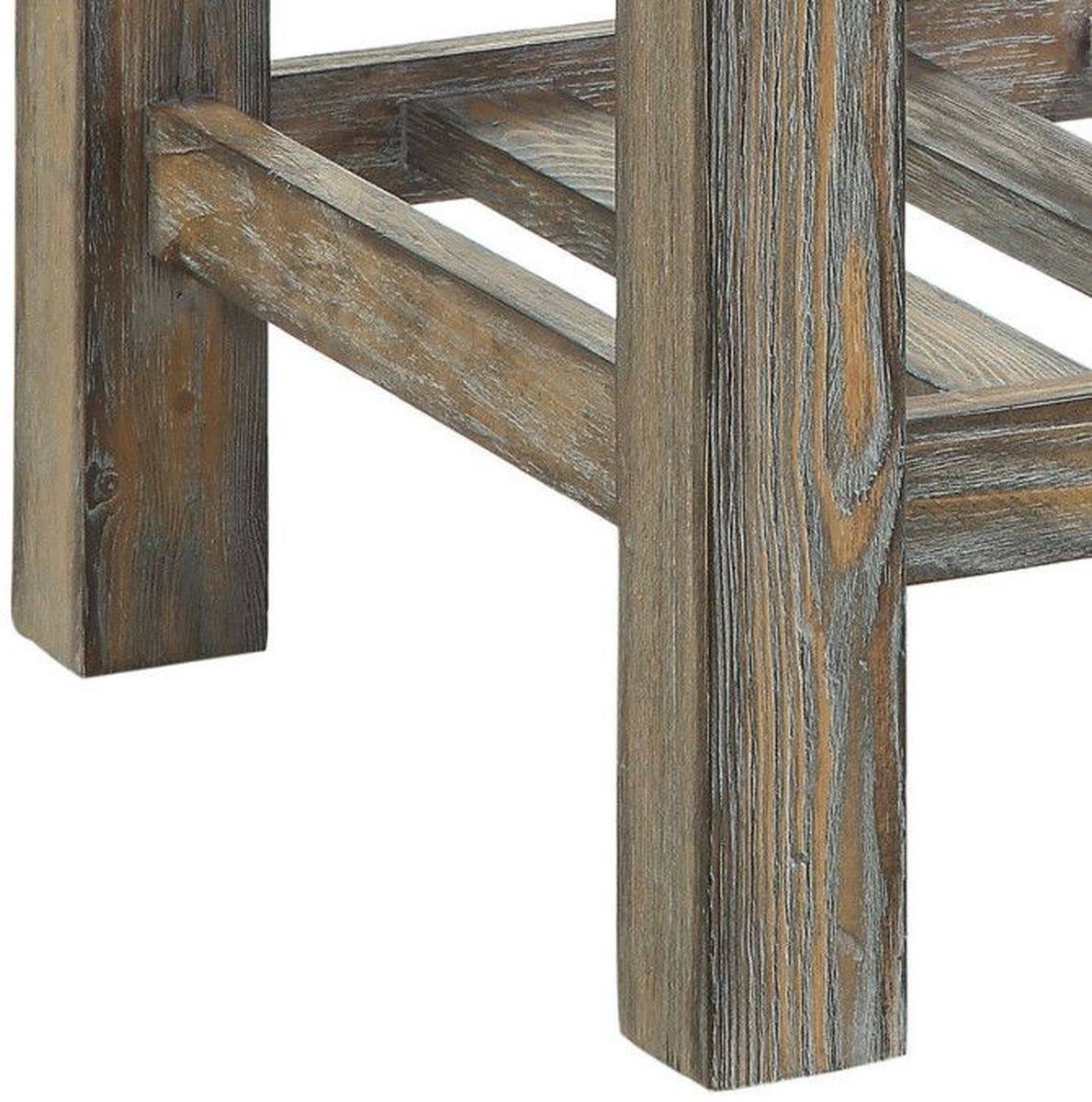 Acme Furniture 81591 Dustin Concrete Gray u0026 Salvage Oak End Table