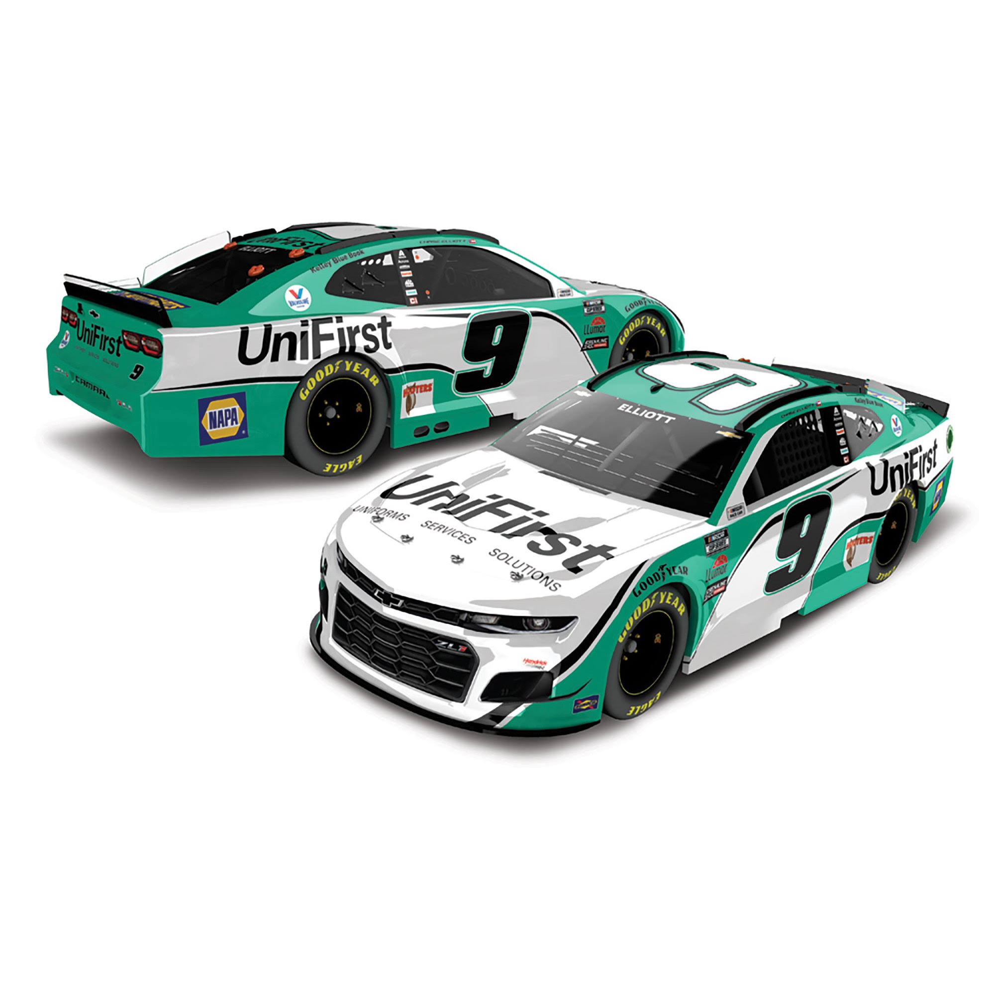 Action Racing Chase Elliott 2021 #9 Unifirst 1:24 Regular Paint Die-Cast Chevrolet Camaro